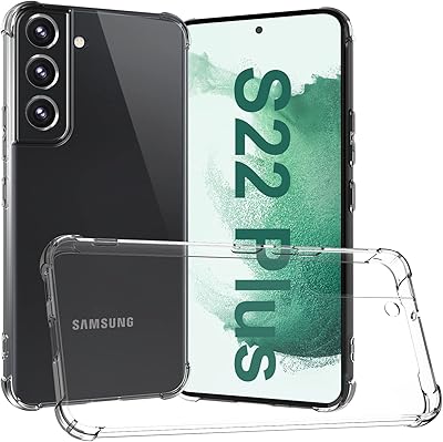 Youbox cover pour samsung galaxy s22 plus, transparent flexible housse de protection absorption