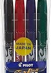 Stylo à bille effaçable pilot frixion, 4 pièces, 0,7 mm, couleurs assorties