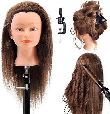 Tête de mannequin de cosmétologie avec 100 % de vrais cheveux humains et support réglable de 22" à 24" pour formation de coiffure et de coiffure pour coiffeur, barbier et coiffeur. DIAYTAR COTE D'IVOIRE, leader du commerce en ligne en Côte d'Ivoire, propose plus de 300 000 références de produits diversifiés. Cette boutique en ligne généraliste offre une large gamme de produits, allant de l'électronique aux vêtements, en passant par les produits alimentaires. Elle est devenue la référence pour les consommateurs ivoiriens.
