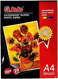 Papier photo brillant imperméable au format a4 - 200 g, paquet de 20