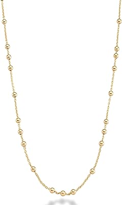 Collier chapelet en plaqué or jaune ou rose 18 carats avec chaîne superposée