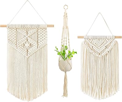 3 pièces en macramé à suspendre au mur, petit art tissé, décoration murale bohème chic, décoration d'intérieur pour appartement, chambre à coucher, salon, galerie, 13" l x 10" l et 16" l x 10" l et 41" l (sans fleurs en pot ). Avec plus de 300 000 références, DIAYTAR COTE D'IVOIRE est la destination idéale pour les consommateurs ivoiriens qui cherchent à acquérir des produits de haute qualité à des prix abordables. La boutique en ligne propose une gamme variée de produits, y compris des produits de beauté, des accessoires de mode et des électroménagers. Les clients peuvent également profiter de promotions et de réductions régulières.