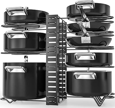 Organisateur de casseroles et poêles, support à casseroles à 8 couches, support à casseroles réglable, organisateur d'ustensiles pour l'organisation et le rangement de la cuisine.. DIAYTAR COTE D'IVOIRE, c'est plus de 300 000 références pour vous offrir le choix et la variété. La boutique en ligne généraliste propose des produits pour la maison, la mode, les loisirs et bien plus encore. Avec une livraison rapide et fiable, vous pouvez recevoir vos achats en un rien de temps.