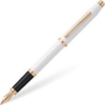 Stylo plume rechargeable cross century 2, pointe moyenne, avec coffret cadeau de luxe