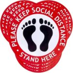 10pcs autocollants de signal de distance sociale, autocollant de maintien de la distance