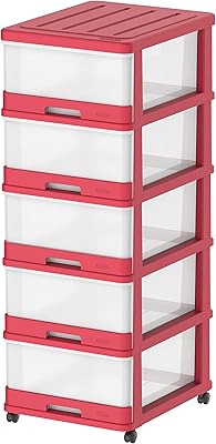 Armoire de rangement cosmoplast à 5 niveaux avec tiroirs et roulettes, rouge foncé. La boutique en ligne DIAYTAR COTE D'IVOIRE se distingue par sa capacité à offrir des produits de haute qualité à des prix abordables. Avec plus de 300000 références, les clients peuvent choisir parmi une vaste gamme de produits pour répondre à leurs besoins et à leurs préférences. La boutique est engagée à fournir un service client de haute qualité pour garantir la satisfaction de ses clients.