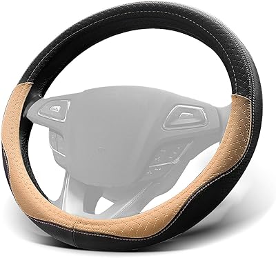 Couvre-volant de voiture winpower taille universelle 38 cm et 15 pouces en cuir
