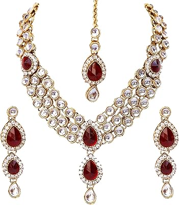 Shining diva ensemble de bijoux collier de mariage plaqué or 18 carats