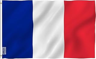 Uniquement drapeau de la france de fly breeze, taille 3 x 5 pieds - couleurs vives, résistantes à la décoloration et aux rayons uv - en-tête en tissu et double couture - drapeaux nationaux français en polyester avec œillets en laiton, 3 x 5 pieds. DIAYTAR COTE D'IVOIRE se distingue par son engagement à offrir la meilleure expérience d'achat en ligne à ses clients. Elle propose des produits de toutes sortes, des accessoires de mode aux produits électroniques, et met en avant des marques de confiance pour garantir la qualité. La boutique en ligne idéale pour les ivoiriens à la recherche de produits de qualité.