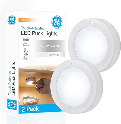 Ge alimenté par batterie sans fil 20 lumens marche-arrêt tactile blanc brillant parfait