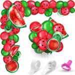 116 pièces décorations de fête guirlande arc-en-ciel pastèque, ballons pastèque en latex rouge
