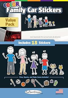 Autocollants pour voiture familiale color cool - pack économique compact - pack