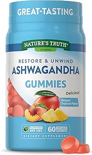 Ashwagandha gummies | supplément végétalien, sans ogm et sans gluten | 60 gommes à saveur tropicale | de nature's truth. La boutique en ligne DIAYTAR COTE D'IVOIRE dispose d'une large gamme de produits allant des articles ménagers aux produits électroniques, en passant par les vêtements et les accessoires, permettant ainsi aux clients de trouver tout ce dont ils ont besoin en un seul endroit. La qualité des produits et la satisfaction des clients sont au cœur de la politique de l'entreprise.