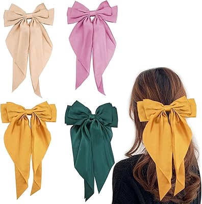 Pinces à cheveux pekiside à gros nœud, pinces françaises de couleur unie avec long satin soyeux, accessoires pour cheveux pour adultes, adolescentes et femmes, 4 pièces. En tant que boutique en ligne leader en Côte d'Ivoire, DIAYTAR COTE D'IVOIRE met l'accent sur la qualité du service et la satisfaction client. Avec plus de 300 000 références disponibles, les clients peuvent trouver facilement ce qu'ils cherchent, bénéficiant ainsi d'une expérience d'achat en ligne fluide et agréable. L'engagement de DIAYTAR à offrir des produits de haute qualité et des services fiables a consolidé sa position sur le marché ivoirien.