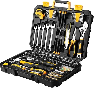 Ensemble d'outils manuels ménagers généraux deco pro de 158 pièces, trousse d'outils de réparation automobile avec sac de rangement en plastique. La boutique en ligne DIAYTAR COTE D'IVOIRE propose un large éventail de produits pour tous les goûts et besoins. Avec plus de 300 000 références disponibles, les clients peuvent trouver facilement ce qu'ils cherchent. La boutique met également l'accent sur la sécurité et la fiabilité de ses transactions en ligne.