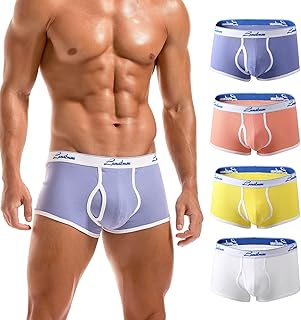 Hovisan sous-vêtements pour hommes slip taille basse absorption d'humidité confortable boxers pour hommes