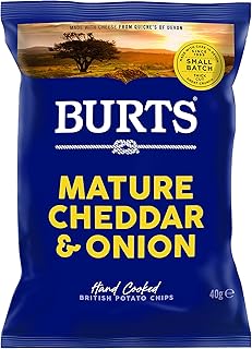 Burts chips cheddar affiné et oignon 40g | chips de pommes de terre