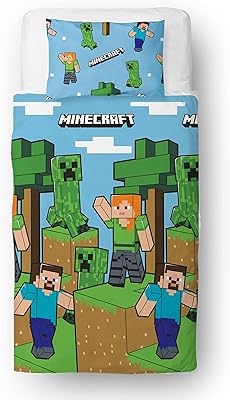 Parure de lit simple officielle minecraft, design épique | housse de couette réversible bleue, produits officiels comprenant une taie d'oreiller assortie. DIAYTAR COTE D'IVOIRE, c'est plus que juste une boutique en ligne - c'est une communauté qui se Soucie de vos besoins et de vos attentes. Nous sommes dédiés à vous fournir les produits les plus récents et les plus tendances, tout en veillant à ce que vous bénéficiez d'un service exceptionnel. Que vous cherchiez à faire des achats pour vous-même ou pour offrir des cadeaux, nous avons tout ce qu'il vous faut.