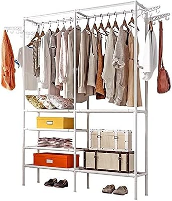 Portant à vêtements à double rangée, portants à vêtements en fil réglable