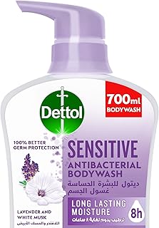 Lavage corporel antibactérien dettol sensitive 700 ml - lavande et musc blanc, 1,0