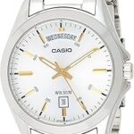 Montre casio pour homme avec cadran argenté et bracelet en acier inoxydable