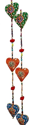 Décoration de porte en forme de cœur en coton aux couleurs vives nouée avec des perles et une cloche par rastogi en 2 couches. DIAYTAR COTE D'IVOIRE est engagée à offrir une expérience d'achat en ligne fluide et sécurisée, avec des options de paiement variées et des délais de livraison rapides. La boutique en ligne généraliste s'efforce de renforcer la confiance de ses clients grâce à des politiques de retour et de remboursement claires.