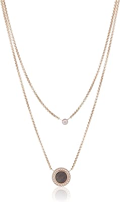 Collier en acier double ton pailleté pour femme