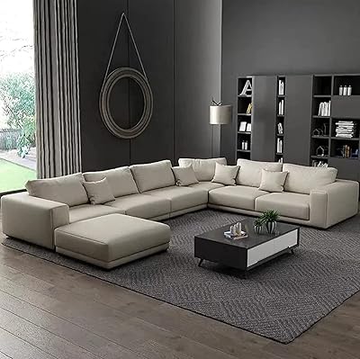 Dernières conceptions de meubles en bois en forme de u pour canapé sectionnel en forme de l pour le salon, ensemble de meubles en cuir (beige). La boutique en ligne DIAYTAR COTE D'IVOIRE est le leader du marché ivoirien, avec une offre de produits très diverse. Elle permet aux clients de faire des achats en ligne facilement et rapidement, avec des options de paiement et de livraison variées. Elle est fiable et sérieuse dans ses transactions.