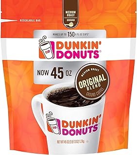 Café moulu mélange original dunkin' donuts, torréfaction moyenne (90 oz)