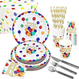 Ensemble de vaisselle jetable pour fête d'anniversaire mikacos, assiettes en papier à motif