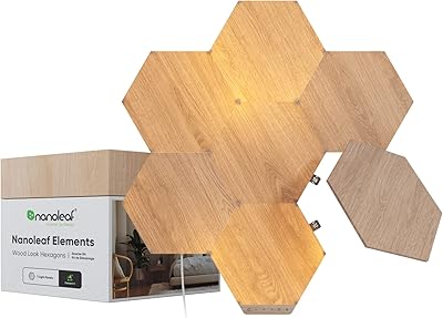 Ensemble en bois hexagonal plus intelligent nano leaf elements (7 panneaux)