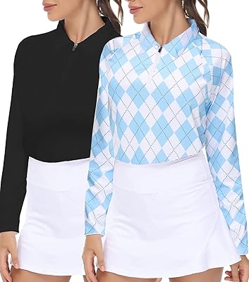 Polo à manches courtes pour femme, manches longues et demi-fermeture éclair, adapté à