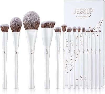 Jessup - ensemble de 14 pinceaux de maquillage synthétiques de luxe pour fond