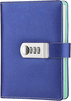 Journal verrouillable rechargeable lanson, organisateur de carnet d'écriture avec couverture en cuir pu