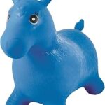 Cheval sauteur gonflable lexi book, jouet videur, pompe à main incluse, bleu, bg050