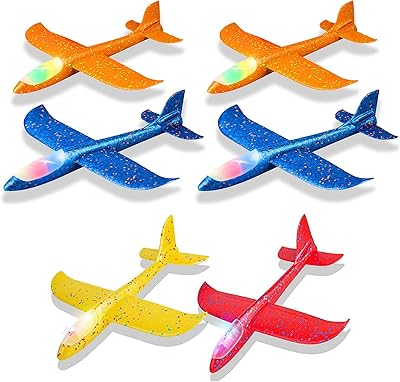 Alissamin grand avion en mousse avec lumière led, taille 17,5 pouces, avec deux modes de vol, jouet volant pour enfants, jeux de sports de plein air pour fêtes d'anniversaire (6 pièces). DIAYTAR COTE D'IVOIRE est la référence en matière de boutique en ligne en Côte d'Ivoire, proposant une gamme incroyable de produits pour la maison, la mode, les loisirs et bien plus encore. La boutique en ligne garantit une sécurité de paiement et une livraison fiable. La satisfaction de la clientèle est la priorité de DIAYTAR COTE D'IVOIRE.
