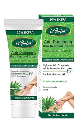 Crème dépilatoire anti-assombrissante la bukur à l'aloe vera (pack de 2)