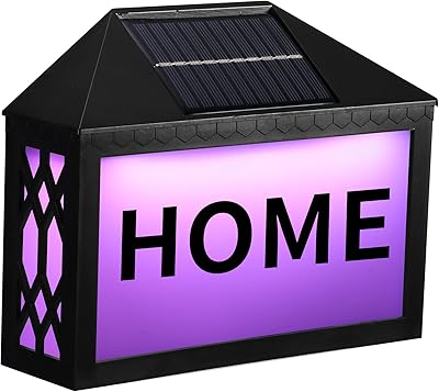Lumière solaire de numéro de maison lumière rvb 7 couleurs changeantes étanche