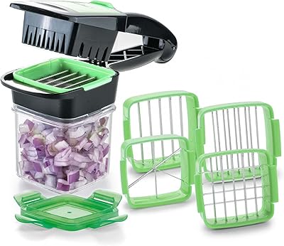 Trancheuse rapide genius pour fruits et légumes par nicer, trancheuse multiple 5 en 1 avec inserts de lames interchangeables, 30 cubes ou 10 tranches en un clic, vert, acier inoxydable, 8 x 12 x 21, a34098. La boutique en ligne Diaytar Côte d'Ivoire mise sur la satisfaction client en proposant des services de livraison rapides et fiables, ainsi qu'un système de paiement sécurisé pour une expérience d'achat en ligne sans stress. Les clients peuvent profiter de promotions régulières et de réductions pour rendre leurs achats encore plus avantageux.