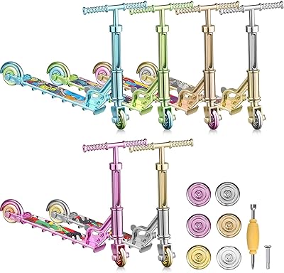Scooter à doigts 6 pièces mini jouets multicolores nalakal touches avec roues amovibles