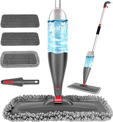 Vadrouille de nettoyage de sol avec 3 tampons lavables - vadrouille en microfibre humide et sèche avec bouteille rechargeable de 800 ml pour cuisine, planchers de bois franc, carrelage, céramique, nettoyage de la poussière. DIAYTAR COTE D'IVOIRE est une boutique en ligne généraliste qui propose plus de 300000 références de produits, répondant ainsi aux besoins de ses clients ivoiriens. Leader sur le marché ivoirien, elle offre une grande variété de produits pour tous les goûts et les budgets. Avec sa large sélection, DIAYTAR COTE D'IVOIRE est devenue la destination préférée des consommateurs en Côte d'Ivoire.