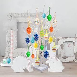 Yano led arbre de pâques lumineux avec 24 œufs de pâques avec batterie