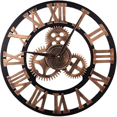 Horloges murales à engrenages pour salon, café, décoration d'intérieur rustique, horloge murale silencieuse
