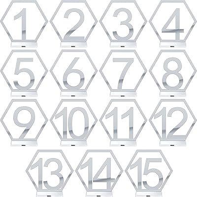 Numéros de table 15 pièces 1-15 numéros de table en acrylique de mariage