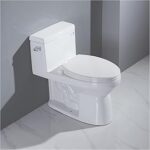Toilette monobloc allongée meg - t133, housse de siège à fermeture douce, poignée
