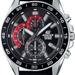 Montre casio pour homme avec cadran et bracelet en cuir efv-550l-1avuef