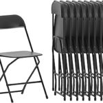Chaise pliante flash furniture, lot de 10, structure en acier et plastique noir