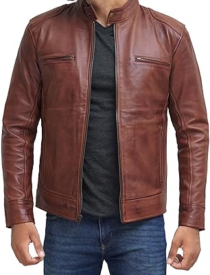 Veste en cuir pour hommes - manteaux en cuir d'agneau véritable de longueur