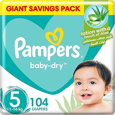 Couches baby dry avec crème hydratante et protection contre les fuites à l'aloe vera, taille 5, 11-16 kg, paquet de 104 couches de pampers.. DIAYTAR COTE D'IVOIRE est une boutique en ligne généraliste qui répond aux besoins de la population ivoirienne. Avec plus de 300 000 références de produits, elle offre une solution pratique pour les personnes qui cherchent à acheter en ligne. La boutique propose des produits de qualité à des prix abordables, avec des promotions régulières pour les clients fidèles.