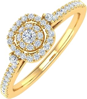 Bagues de fiançailles diamant 1/4 carat en or massif 10 carats - certifié